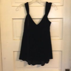 Black, velvet baby doll top